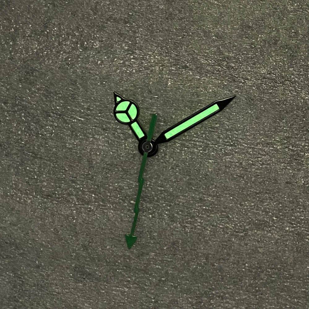 Watch Hands Black-edged White Three-hand Hands Green Luminescent Watch Hands Fit NH35 NH36 4R 7S Movements
