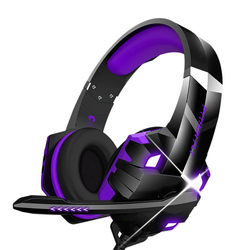 

Игровая гарнитура PYTHON FLY, 7,1 каналов, объемный звук, стерео светодиодные фонари с шумоподавлением, микрофон для ПК, PS5, PS4, Xbox