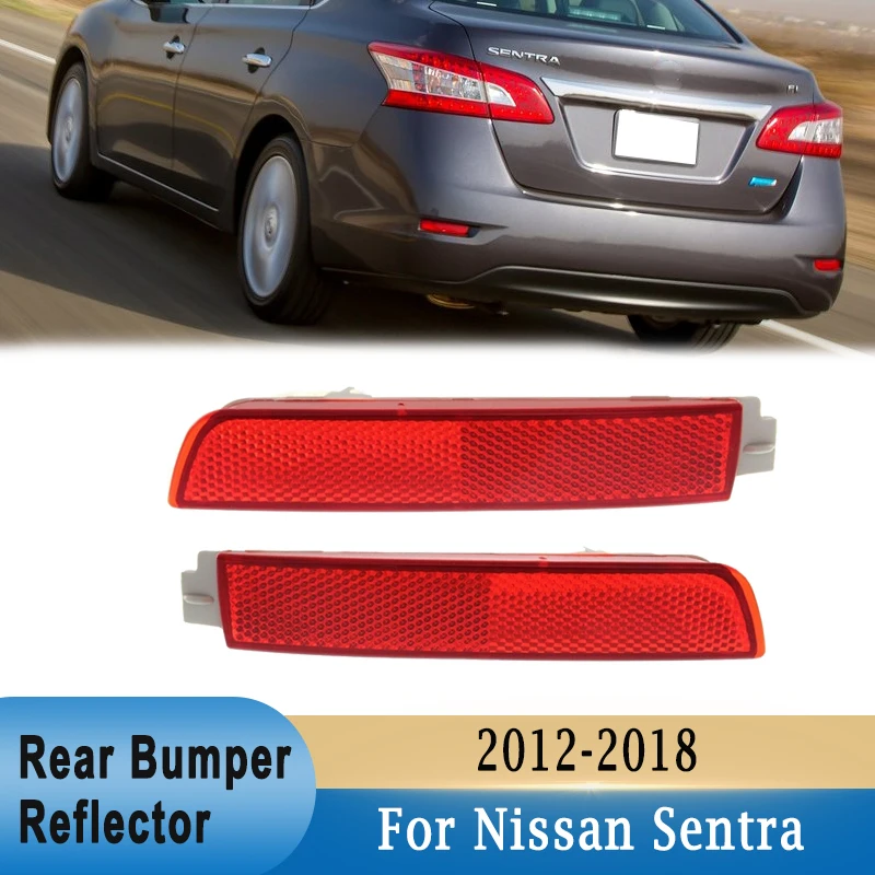 1 Pair Rear Bumper Reflector Lens for Nissan Sentra 2012-2018 ABS Rear Back Signal Reflector 265605C000 265655C000