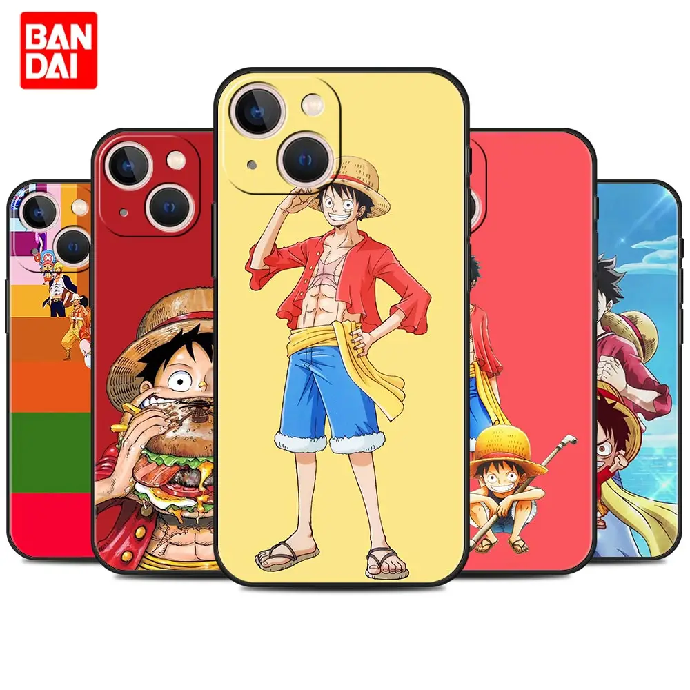 

Luffy One Piece Case for iPhone 13 12 11 X XS Pro Max 6 6s 7 8 Plus SE XR 12pro 13pro Mini Style Cover Protection Silicone Black