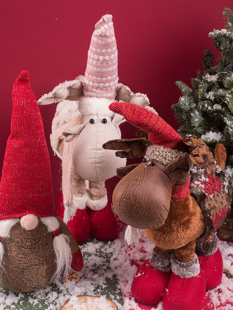 

Christmas doll decorations Santa Claus snowman doll gift flower packaging ornaments bouquet window display