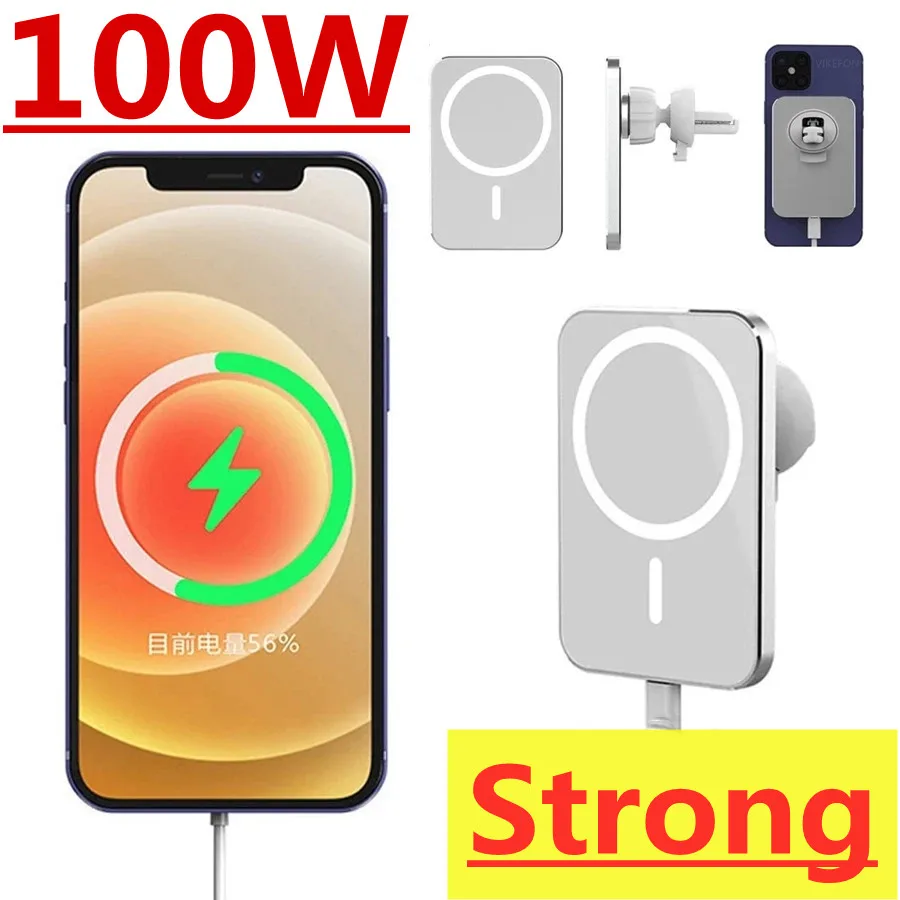 

Новинка 100 Вт магнитное автомобильное беспроводное зарядное устройство для iPhone 14 13 12 Pro Max автомобильный держатель для телефона Подставка магнитное быстрое автомобильное зарядное устройство