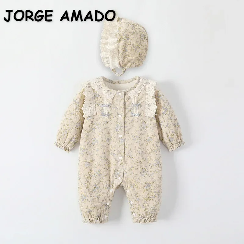 Новый осенне-зимний комбинезон для маленьких девочек теплый флисовый с длинными