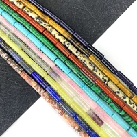 cylindrical natural stone beads 4x13mm round tube beads for diy handmade fashion necklace bracelet earring accessories 15 inches