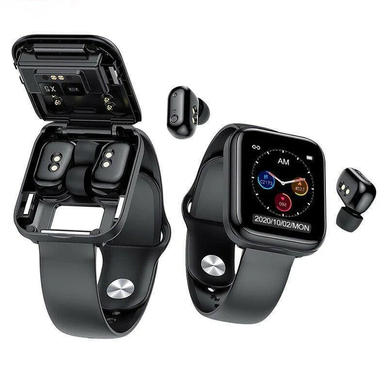 

2023 X8 headset smart watch two-in-one X5 upgrade version ultra-thin 1.69 full-touch large screen IP67 waterproof metal shell