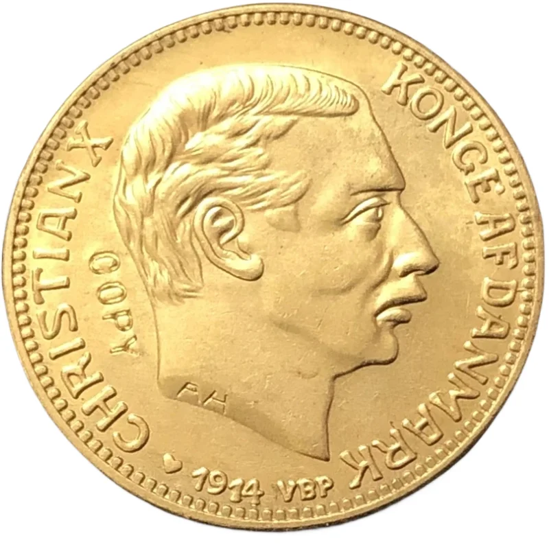 

Копировальная монета 1914 Дания 20 kroner-Christian X