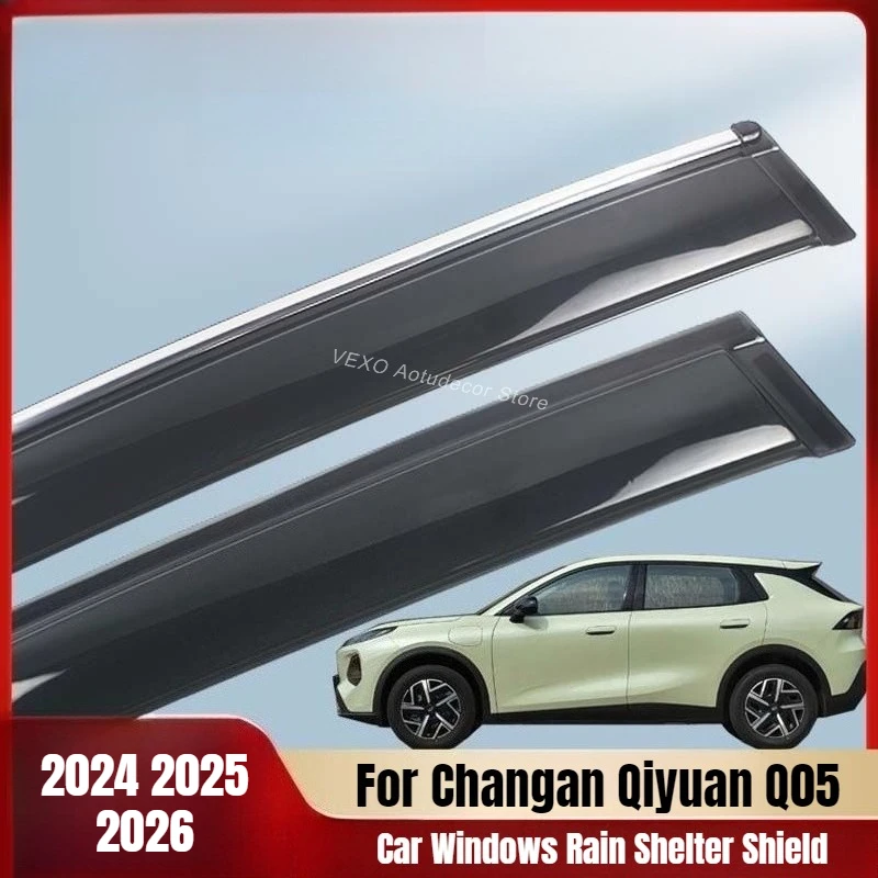 Фото Для Changan Qiyuan Q05 2024-2026: Дефлекторы окон (ветровики) для защиты от дождя и солнца, аксессуары №1