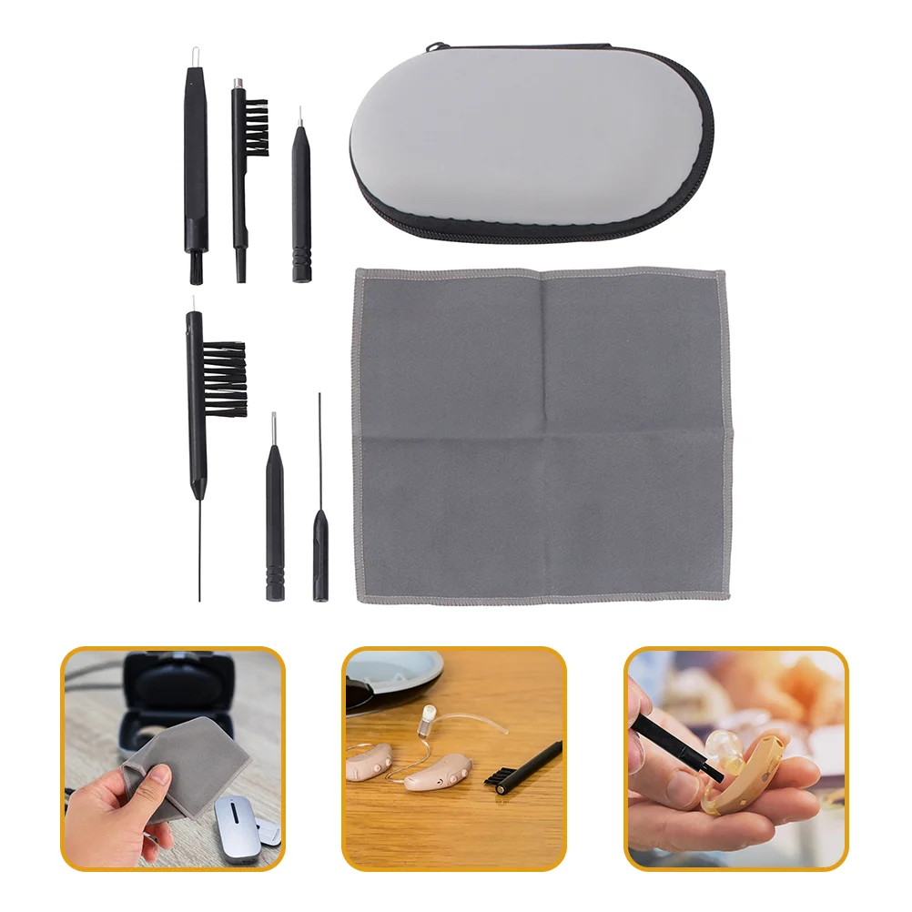 

1 Set Hearing Aid Cleaning Tools Hearing Aids Cleaning Brush Wax Loop Cleaning Set
