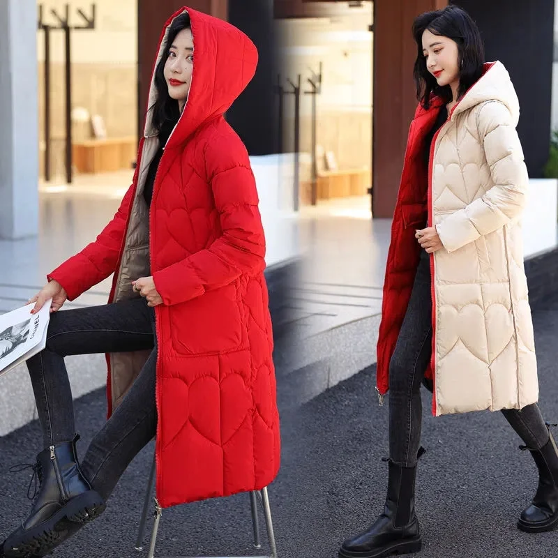 2022 New Women Jacket Winter Parkas Thick Hooded Cotton Padded Jackets Long Coats Female Loose Puffer Parkas Oversize Outwear
