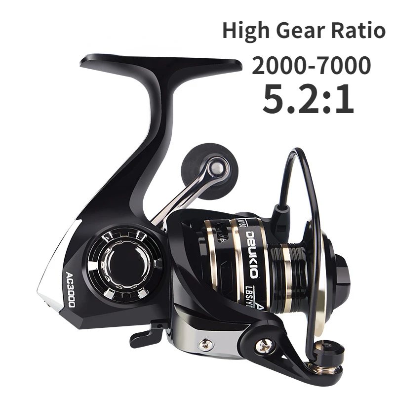 New 5.2:1 High Speed Ratio Spinning Wheel Metal Head Fishing Reel Luya Sea Pole Wheel Fishing Reel All-metal Rocker Arm