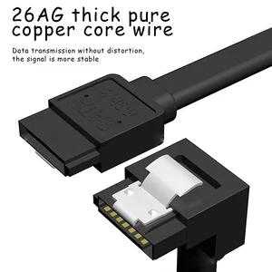 SATA III Cable For HDD SDD CD Driver 6.0 Gbps 40cm 90 Degree Right-Angle Straight Cable With Locking Latch For SATA