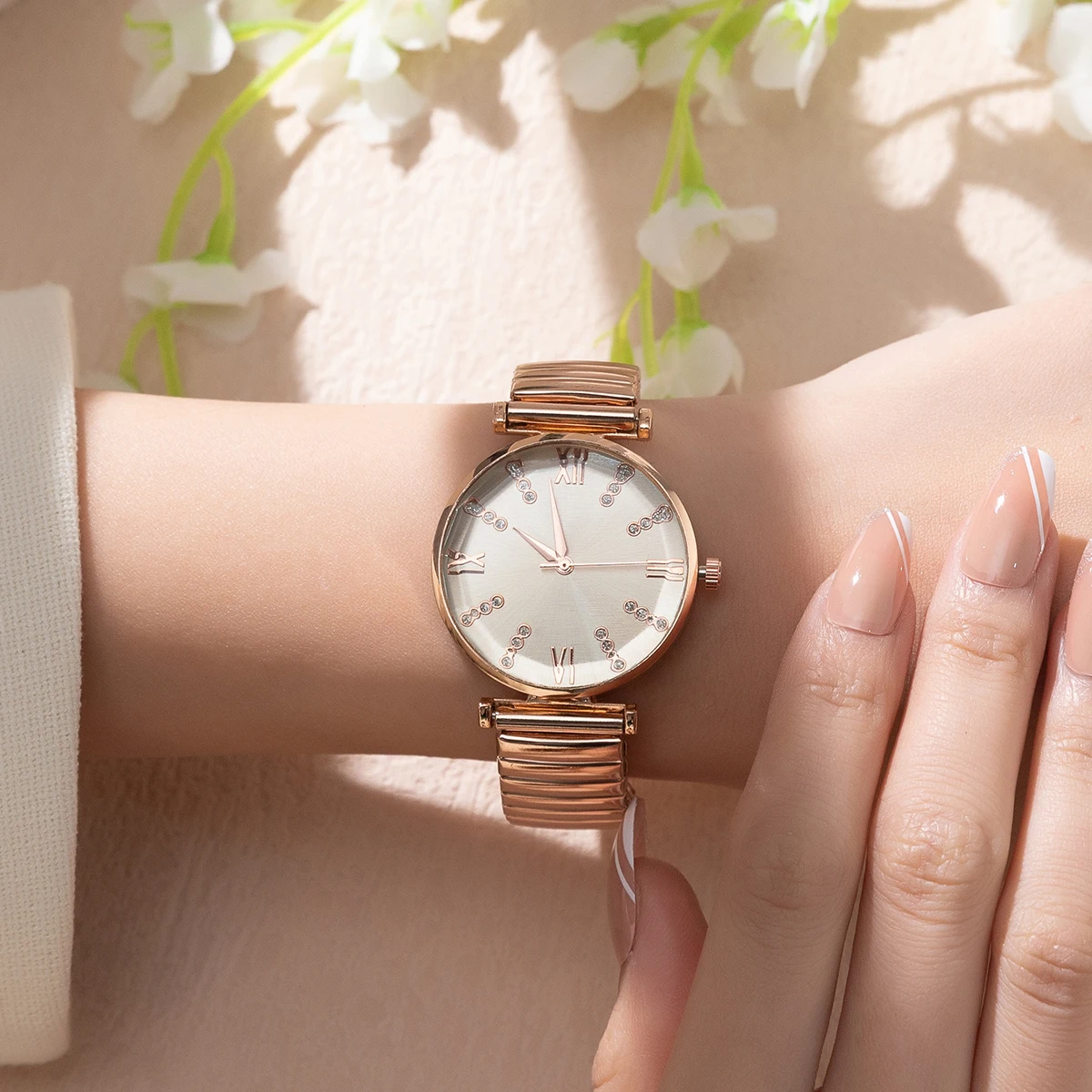 Роскошные Брендовые женские часы кварцевые с эластичным стальным ремешком