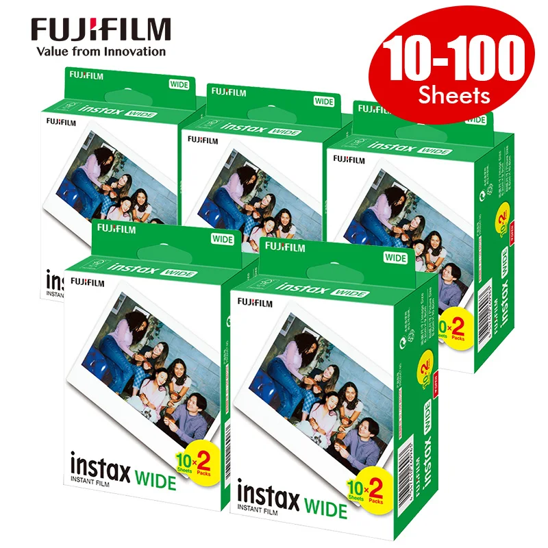 Оригинальная широкоформатная пленка Fujifilm Instax 20 листов 40 белая бумага для