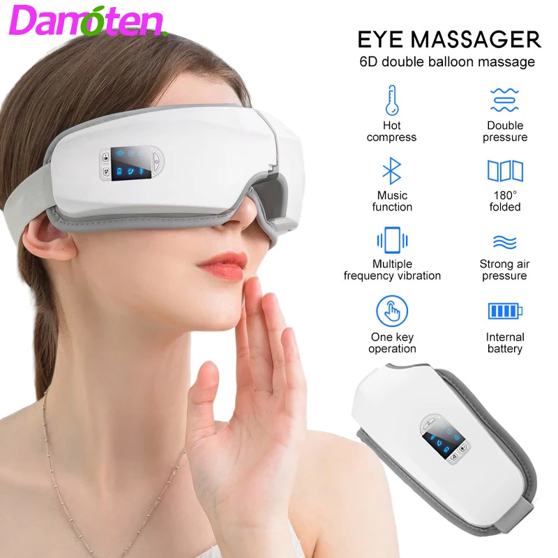 

4D Airbag Vibration Smart Eye Massager Eye Care Instrument Hot Compress Bluetooth Glasses Fatigue Pouch & Wrinkle Eye Massage