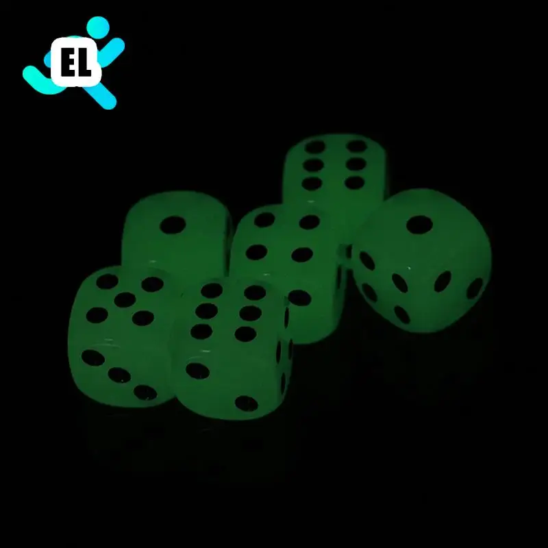 

6PCS Glow in the Dark Dice Cubes 6 Side 16mm Night Light luminous Toy Fun Board Game Night Bar KTV Entertainment Game Dice