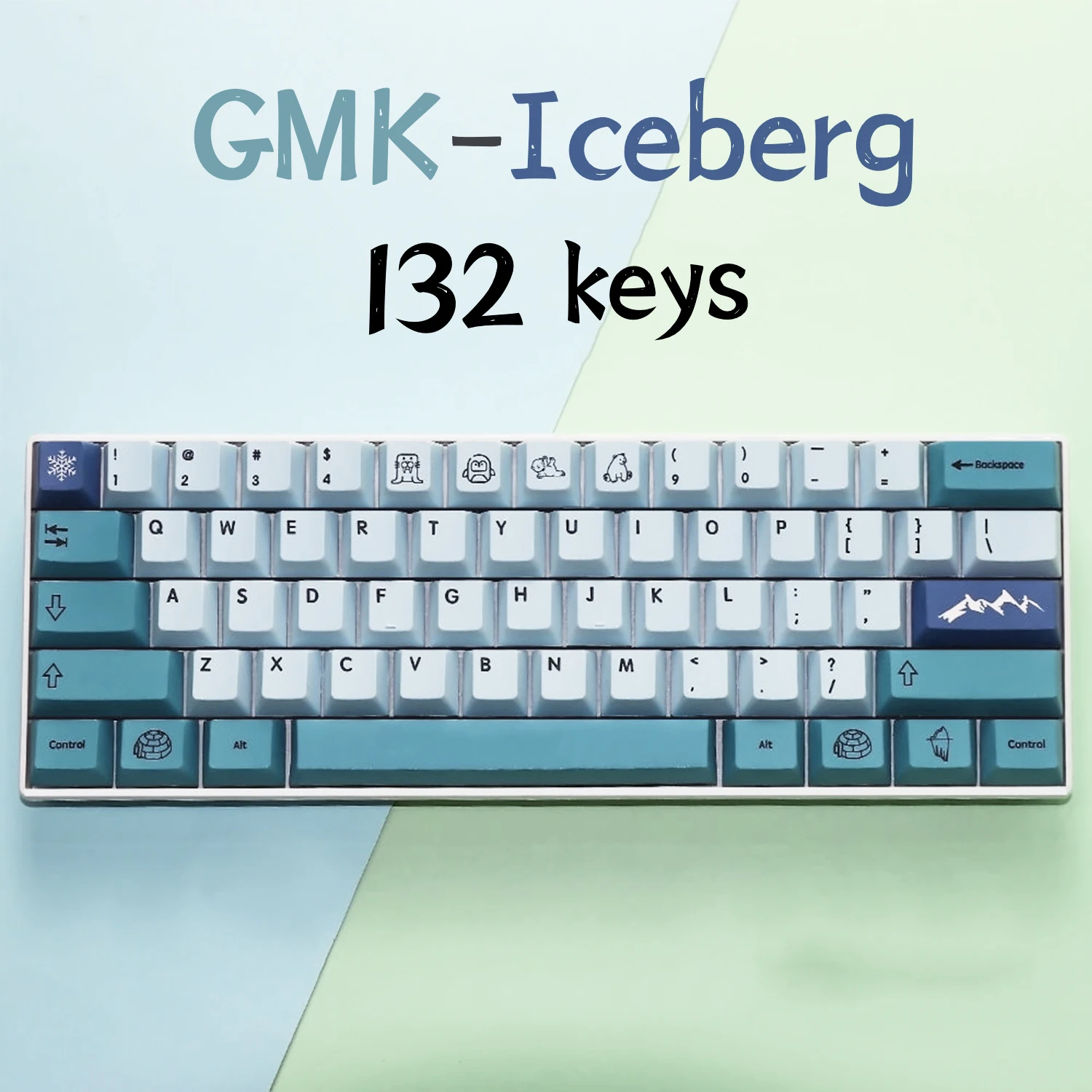 

132 Keys GMK Iceberg PBT Keycap Cherry Profile DYE-SUB/Double shot Keycaps For Mechanical Keyboard 61 64 84 108 Layout