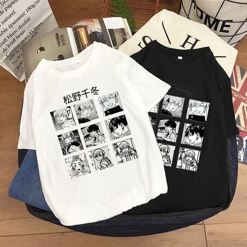 

Women T-Shirts Tokyo Revengers Manga Clothing Summer short sleeve Tee Shirt Fashion Hip Hop Harajuku Oversized T-shirt