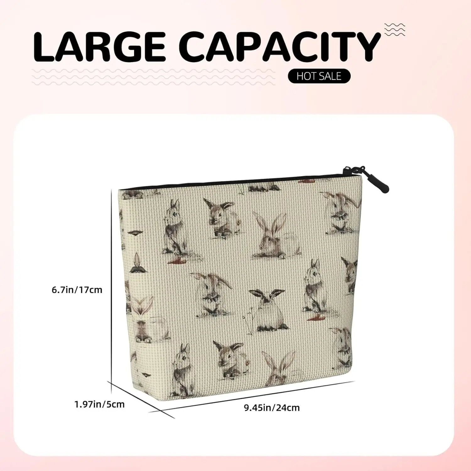 Универсальный органайзер для туалетных принадлежностей с изображением кролика: