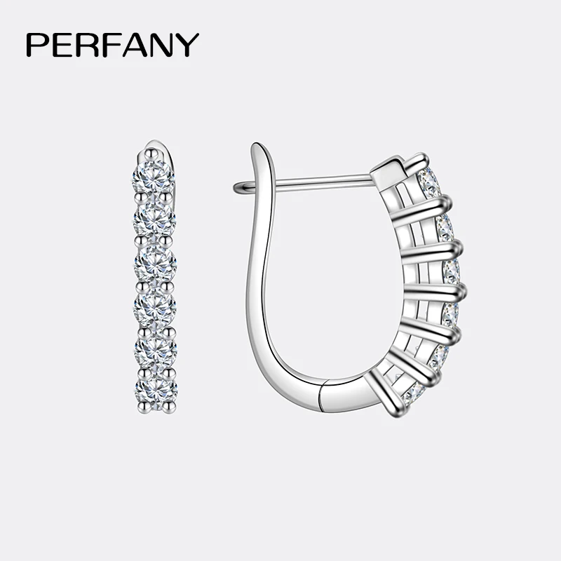 Женские серьги PERFANY 1,2 карата с муассанитом из чистого серебра S925, сертифицированные GRA бриллианты, прямые пряжки для ушей, модные украшения (art.: 3920cb557ed2e) - 3920cb557ed2e