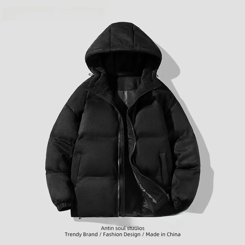 Мужская замшевая хлопковая куртка зимнее толстое теплое пуховое пальто для пар