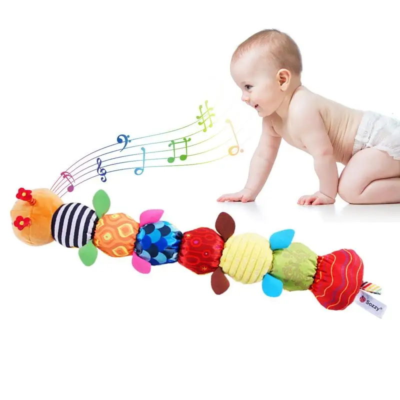 

Гусеница, стимулирующая сенсорные плюшевые игрушки, прочная кукла-животные со встроенной шкалой 50 см