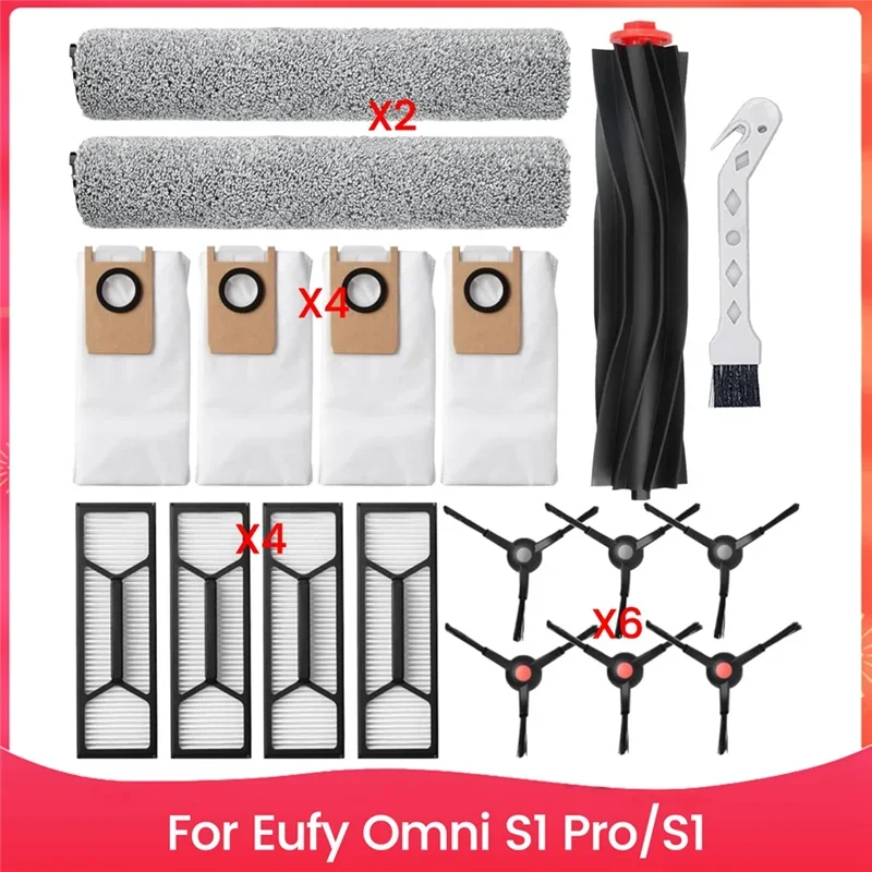 Фото Комплект аксессуаров ABRG для Eufy Omni S1 Pro/S1: сменные части, вращающиеся щетки, основная и боковые щетки, HEPA-фильтр, мешок для сбора пыли №5