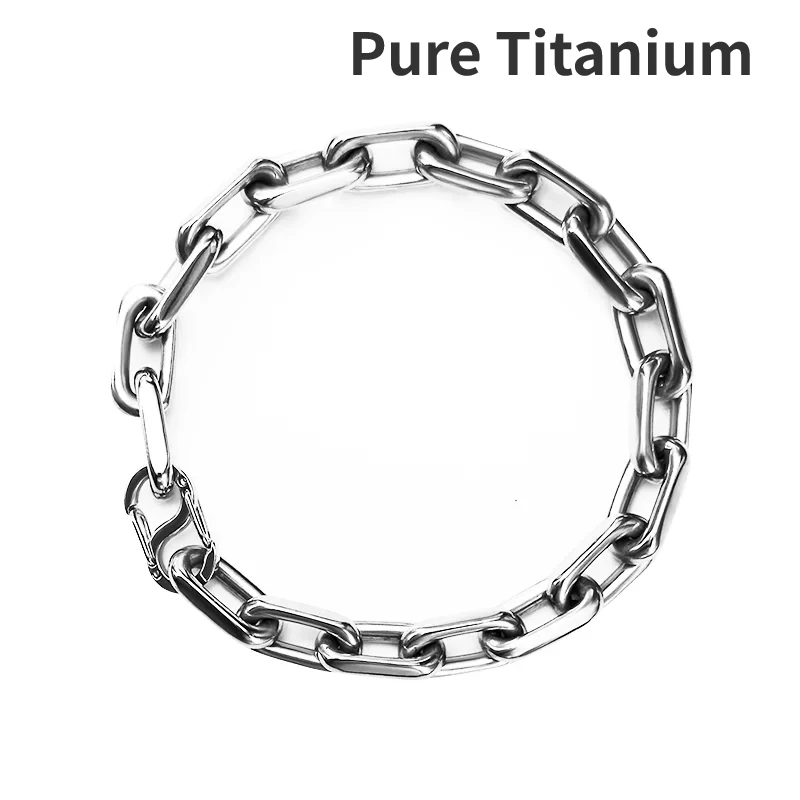 Новое ожерелье-цепочка TA1 из чистого титана браслеты для мужчин и женщин овальной