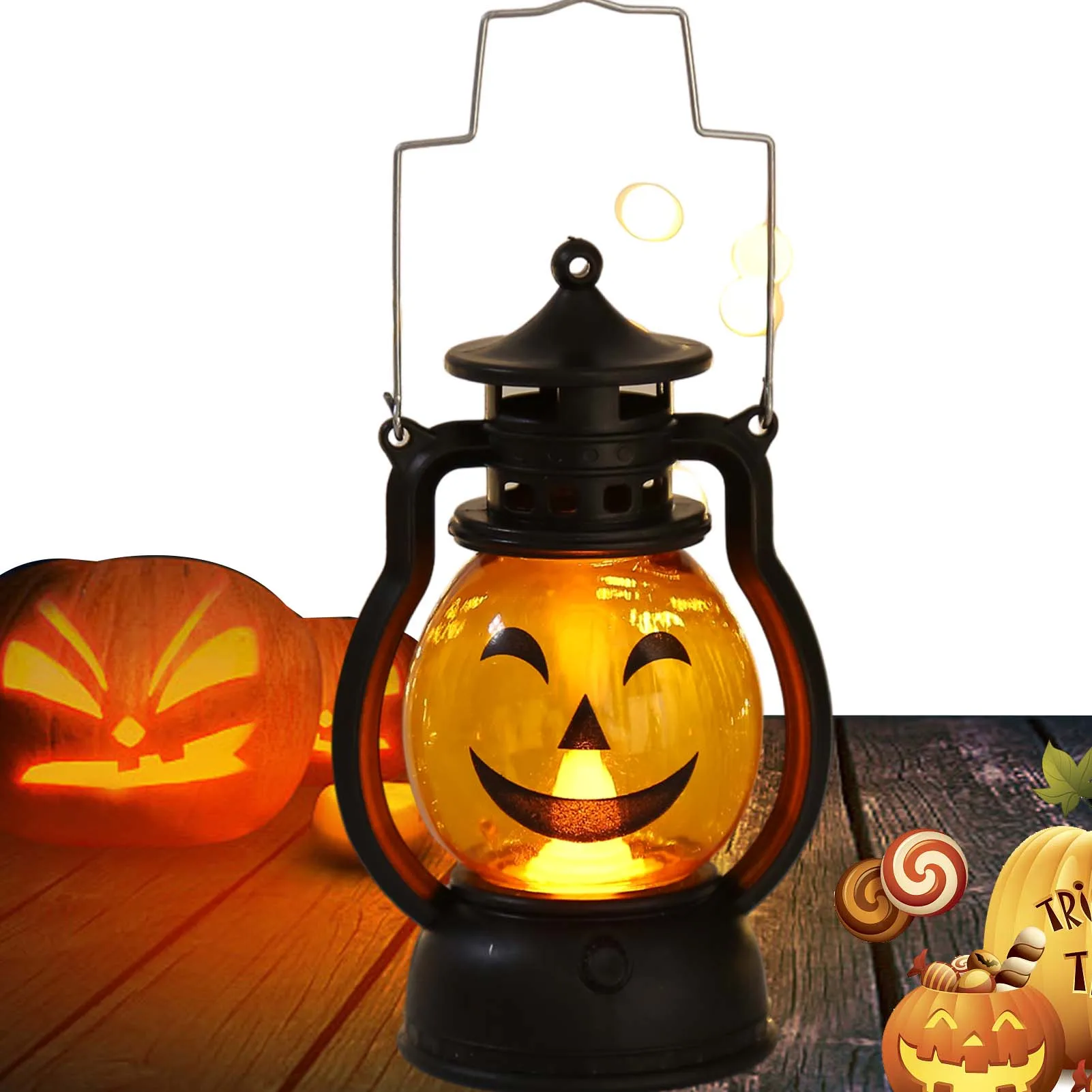 

Хэллоуин Джек-о-фонарь детский портативный светодиодный ужас атмосфера декорация праздник светящийся парк Крытый сад