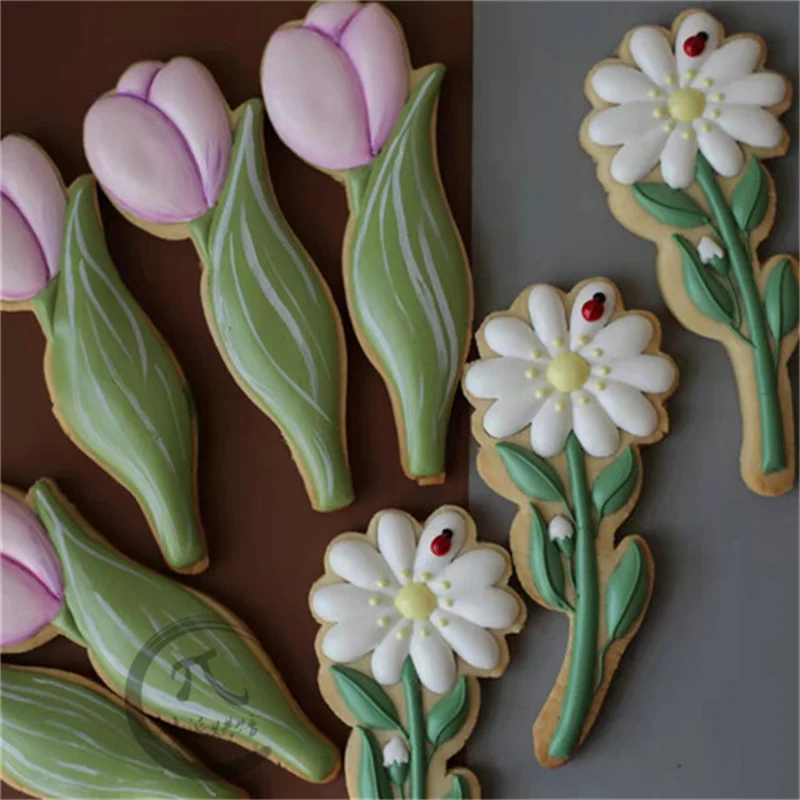 

Форма «тюльпан» для глазировки печенья на день матери, форма из пищевого пластика для высечки цветочного букета, «сделай сам», форма для пом...