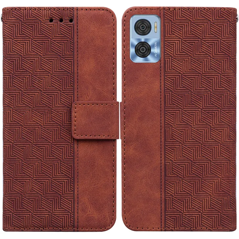 E22i Leather Case For Motorola Moto E22 E22i Magnetic Flip Wallet Case Cover For MotoE22 MotoE22i E 22 4G Card Slot Phone Case