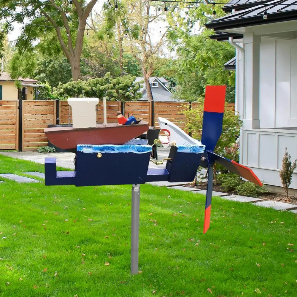 Садовое украшение в виде лодки акулы устойчивое к атмосферным воздействиям