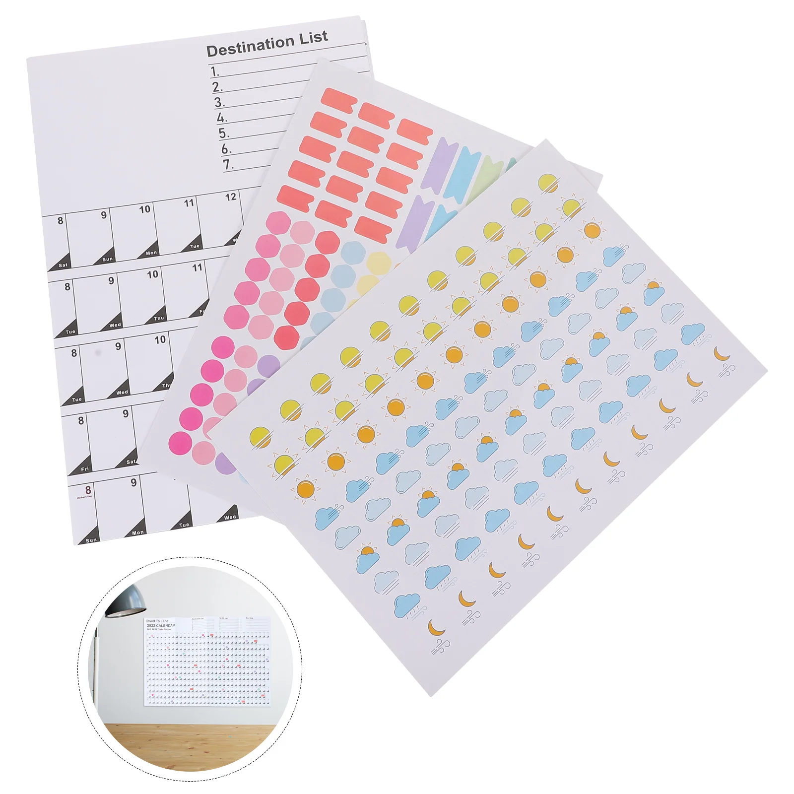

Calendar Wall Hanging Monthly Paper Office Organizer Journal Planner Holiday Notepad Yearly Mini Mounted Taking Decorative2023