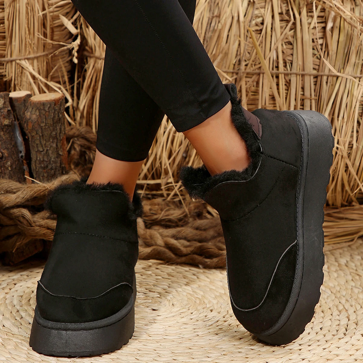 Зимние ботинки женская зимняя обувь из плюша и хлопка новые Нескользящие