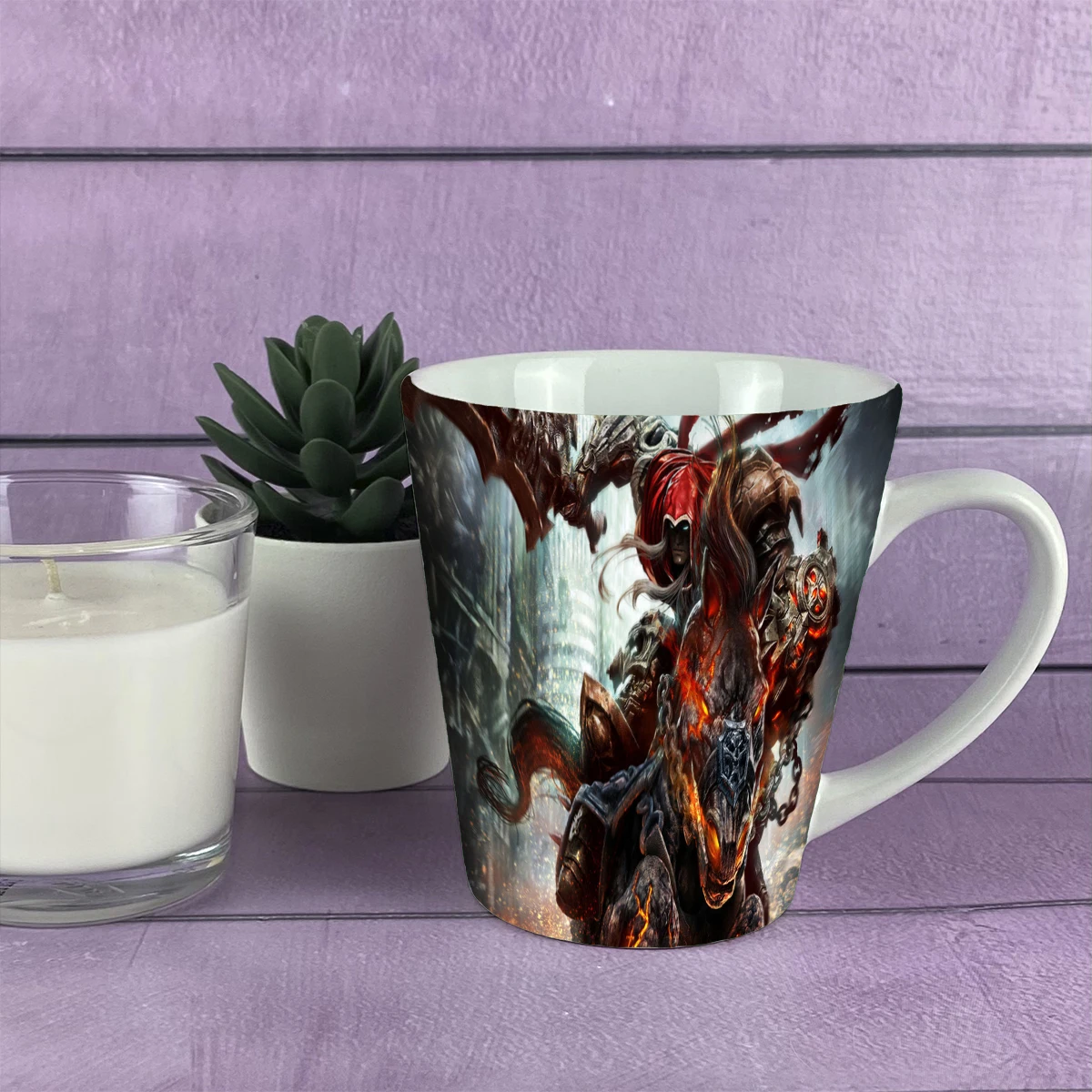 Кружка-латте CoolPodarok darksiders wrath of war Всадник на призрачном коне |