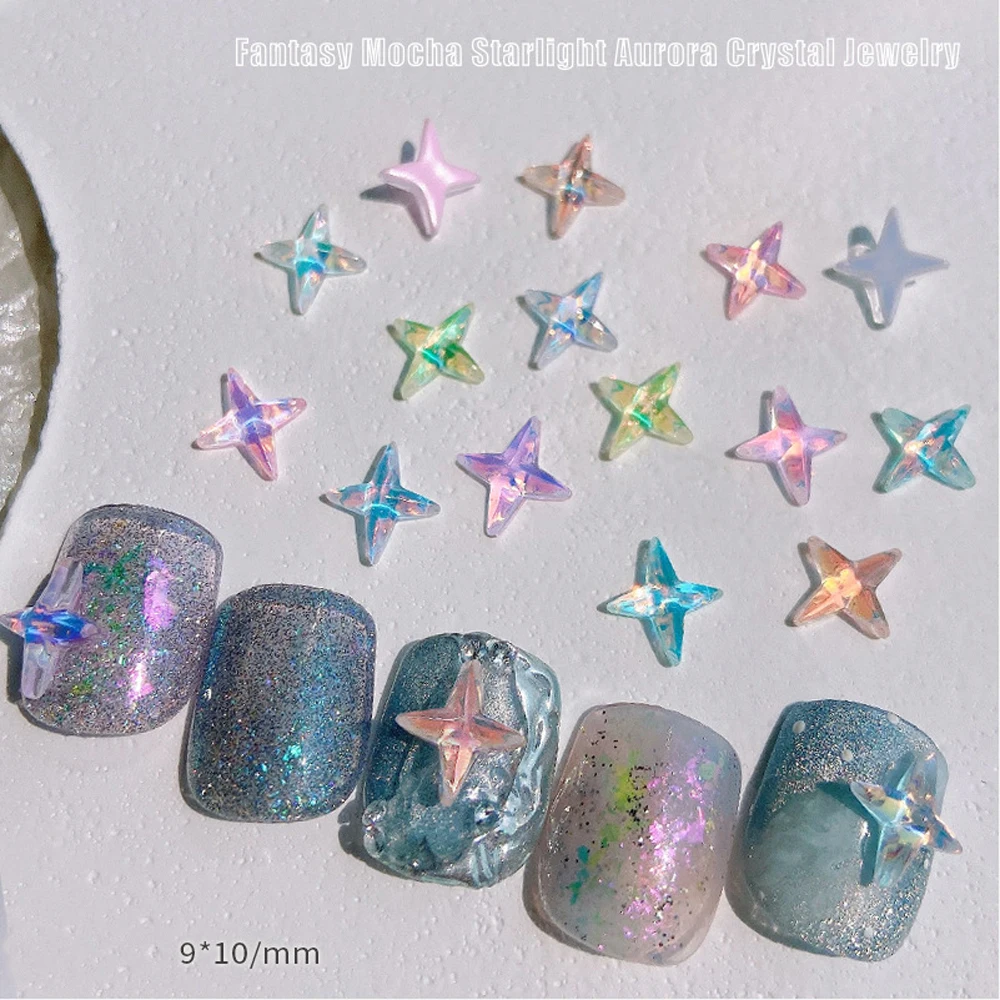 

20Pcs Starlight Shape Nail Art Rhinestones 3D Resin Transparent Crystal Gem Nail Art Decorations Luxury DIY Manicure Accessory
