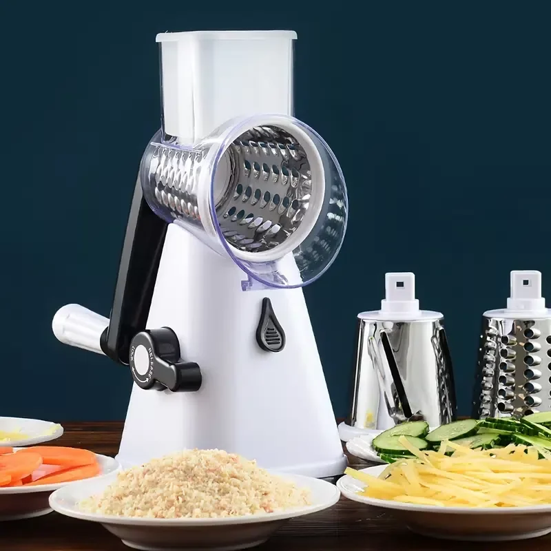 New in Vegetable Cutter, Household Multi-function Drum, Potato Grater Slicer, Kitchen Shredder Grater Hand-chopping Machine, 10.