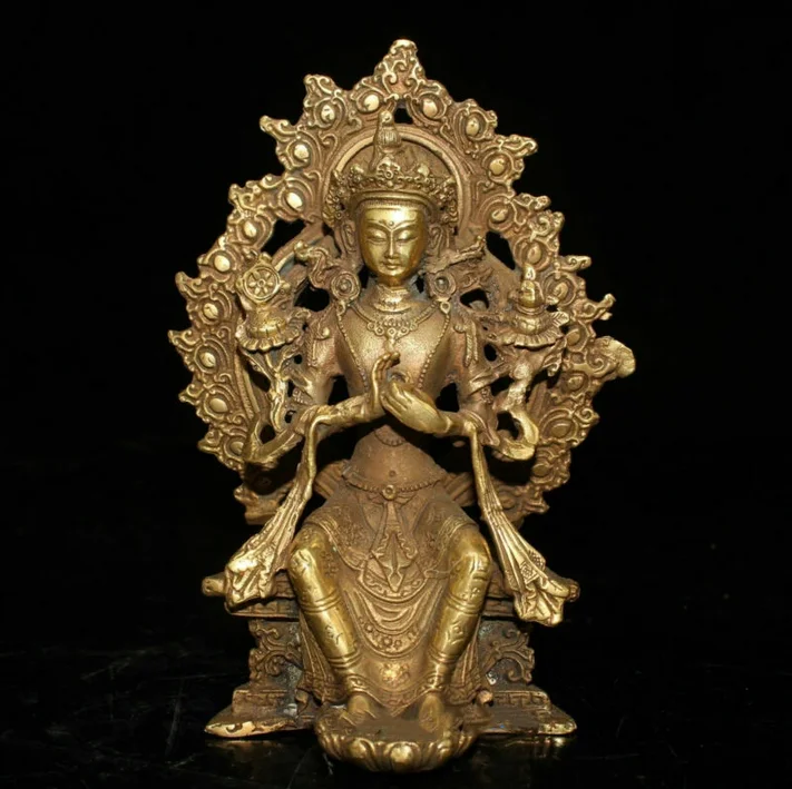 

Collect Chinese Tibetan Brass Handwork Carved Buddhism Buddha Tara Statue Decoration Collection Ornaments