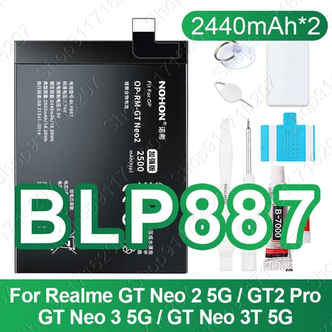 NOHON BLP985 BLP919 BLP887 BLP849 Аккумулятор для OPPO Realme GT 6 5 2 GT2Pro Mater GT Neo 2 3 5 Сменные аккумуляторы