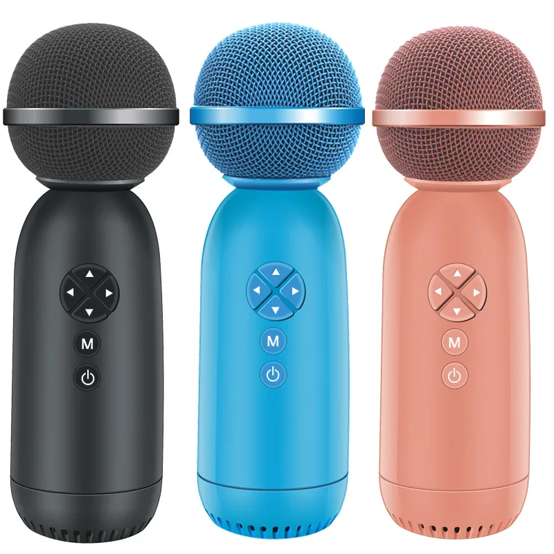 

2022 Karaoke Microphone Portable Wireless Home Singing Machine Bluetooth Mic Speaker Record for Kids Condenser Microfone