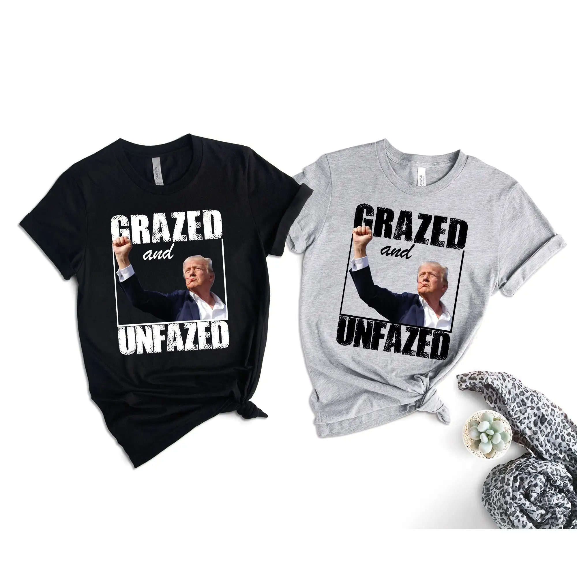 Футболка Grazed And Unphaseed Assassination Attempt Donald Trump Fist Maga Мужская поддержка республиканцев