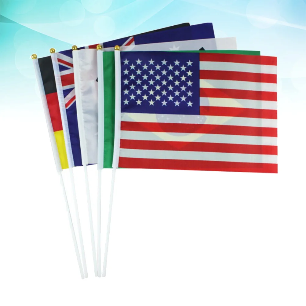 

Flag Flags Stick National Country Handheld Hand Held International Miniworld Wavingdecoration The Countries Picks Cup