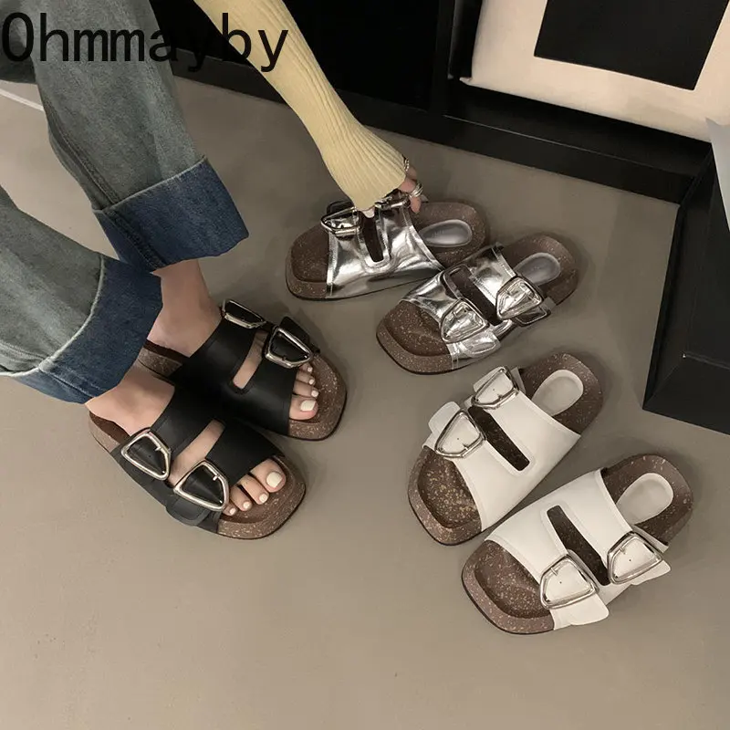 

2023 Summer Women Slippers Fashion Open Toe High Platform Flats Sandalias Ladies Casual Outdoor Beach Slides