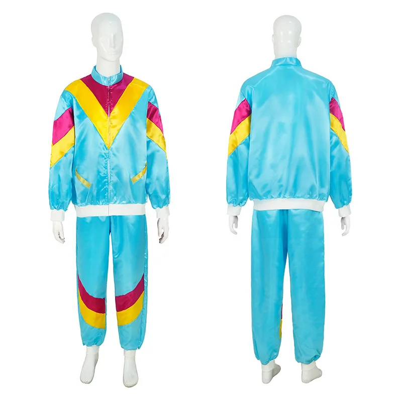 80-е стиль хип-хоп стандартные синие костюмы для взрослых карнавальные на