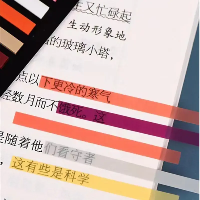 300 листов радужных длинных индексных наклеек флуоресцентные водонепроницаемые