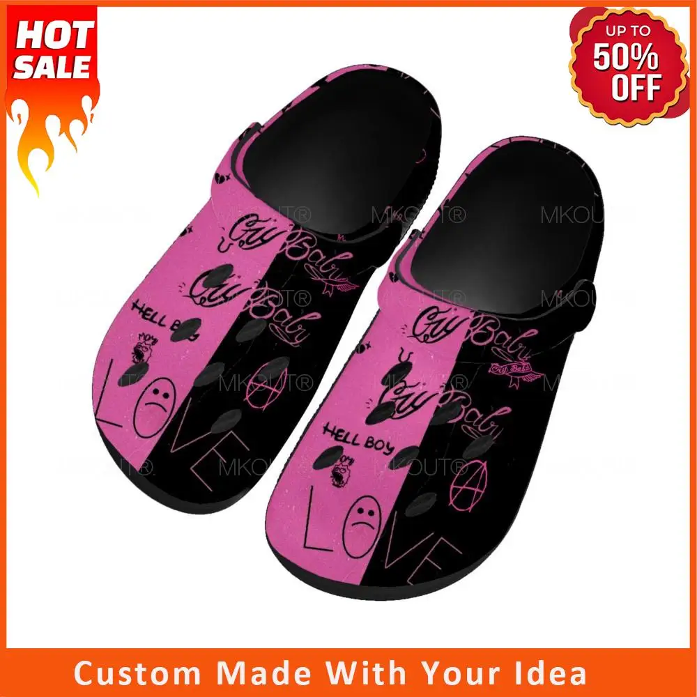 

Hot Hip Hop Rapper Lil Peep Home Clogs Custom Water Shoes Mens Womens Teenager Shoes Garden Clog Breathable Beach Hole Slippers