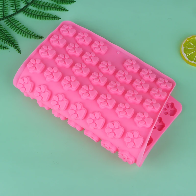 

1Pc 69Cavity Silicone Dog Cat Paw Print Treat Molds Mini Gummy Candy Molds Non-Stick Food Grade Silicone Baking Molds