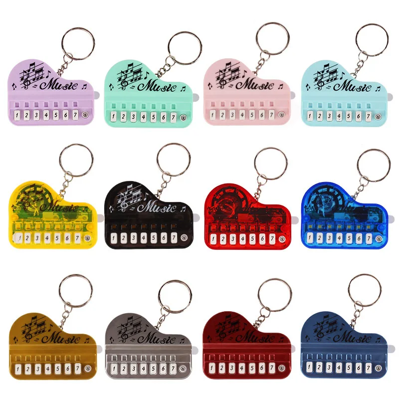 1Pcs Portable Musical Instrument Toy Piano Keychain With Lights Multifunctional Electronic Piano Keyboard Toy Keychain