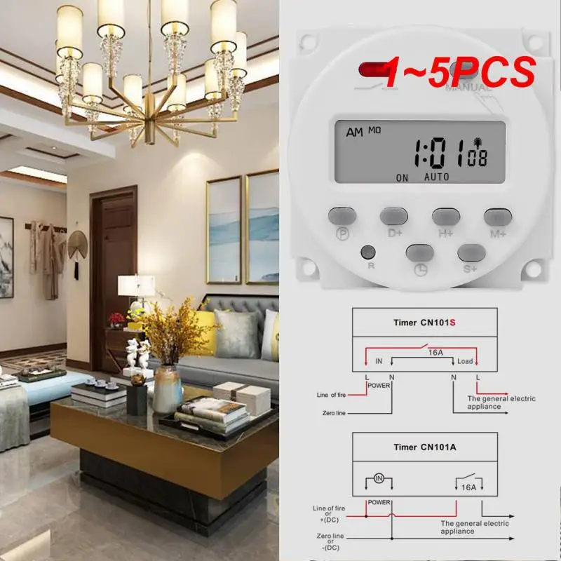

1~5PCS 5V 12V 24V 110V 220V Digital Timer Switch 7 Weekly Programmable Time Relay Programmer Built-in Rechargeable Battery