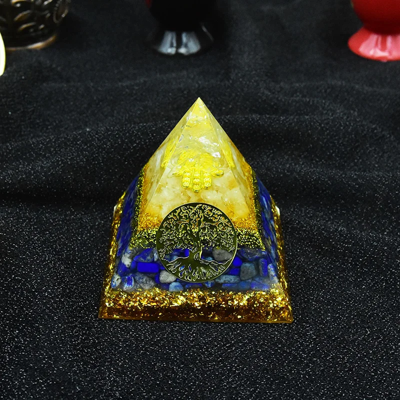 Natural Energy Crystal Orgone Pyramid Crystal Repel Evil Spirits Home Decor Orgonite Fengshui Yoga Meditation Jewelry