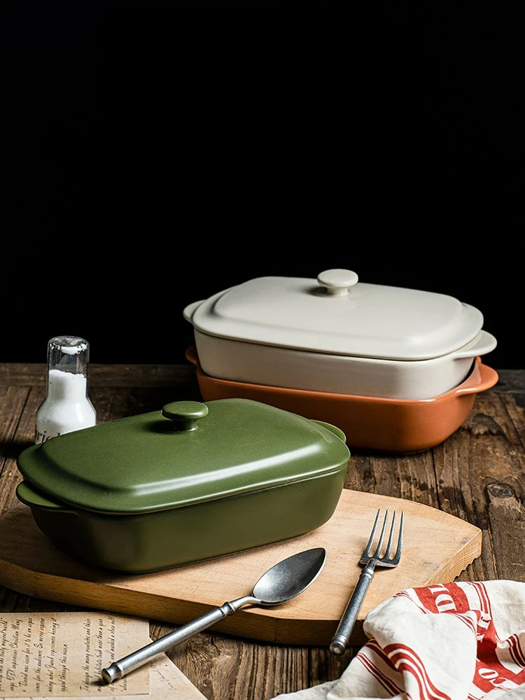 Керамическая посуда для выпечки с крышкой коммерческая чаша обжарки риса